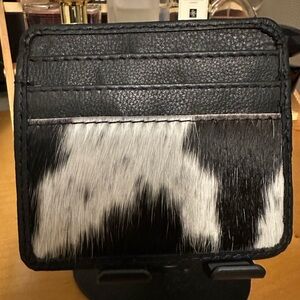 Black and White Cowhide Card Holder